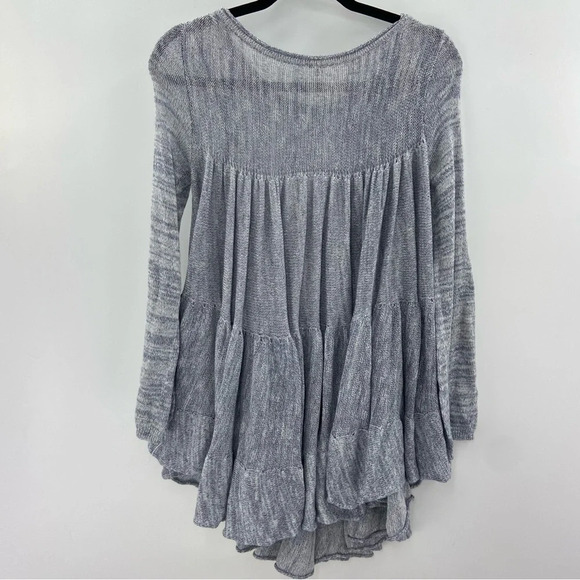 Free People Midnight Ruffles Tunic Sweater Dress Greyish Blue Size XS - Picture 8 of 12